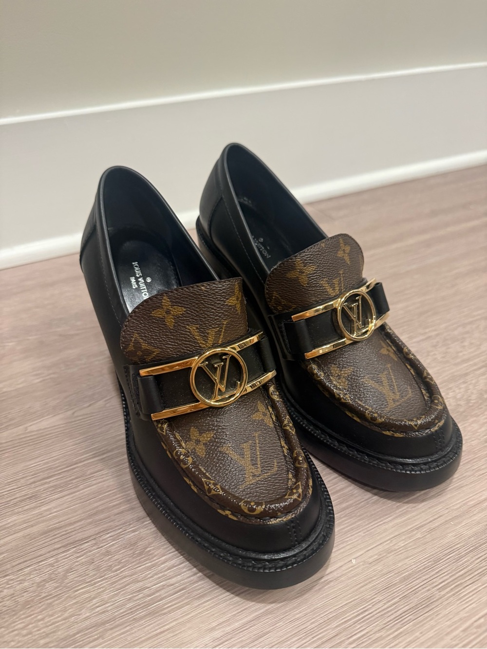 1000% authentic Louis Vuitton platform loafer heel 37.5